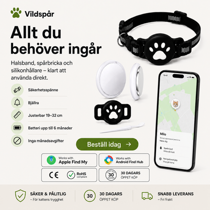 Vildspår™ Katthalsband med Spårbricka